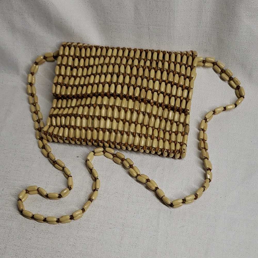 Beaded Tan and Brown Women's Bag